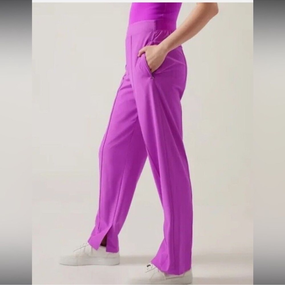 Athleta Brooklyn Heights Vienna Slim Trouser Pants Size 4 Jazzy Purple 882642